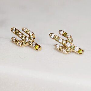 Tai Jewelry Pavé Saguaro Cactus Stud Earrings
